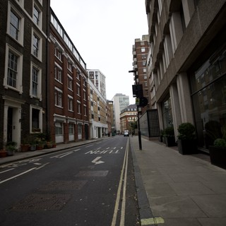 Quiet Urban Street in London on Overcast Day