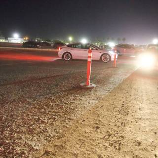 Nighttime Vibes at Coachella 2024: A Festival Parking Lot Scene