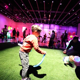 Child Playing at Baby Rave Interactive Art Exhibition