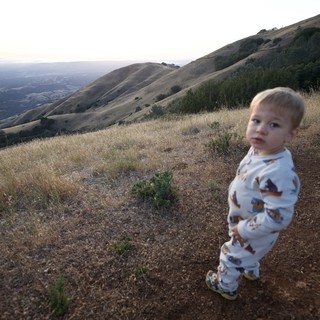 Toddler Stands Tall on Mount Diablo Hillside