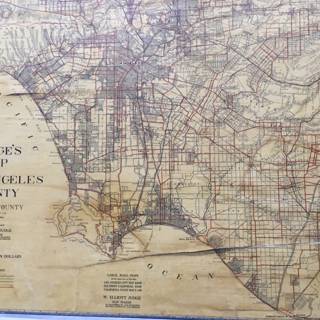A Vintage Map of Los Angeles County