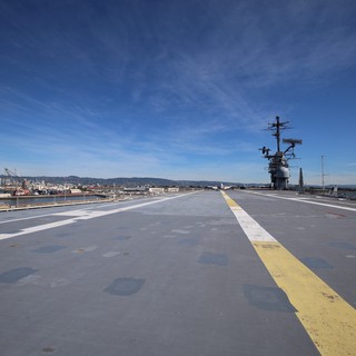 Aircraft Carrier Flight Deck at Port - USS Hornet