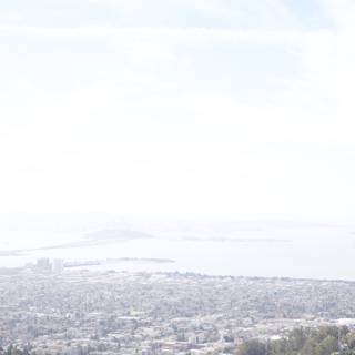 Kite-flying Man Enjoys View of Urban Metropolis