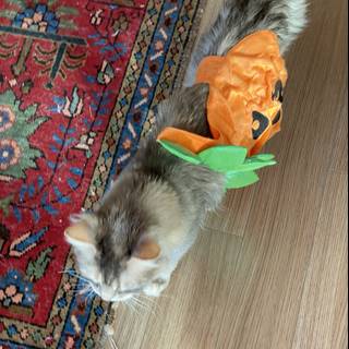 Halloween Cat on the Rug