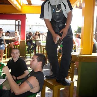 Man on Stool at Ensenada Restaurant