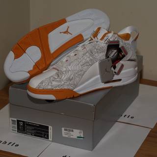 Air Jordan Sneakers on a Wooden Box