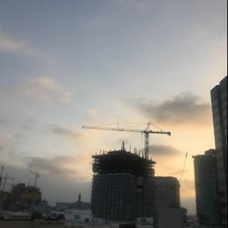 Sunset over LA's Construction Site