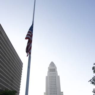 City Hall Building Flags at Half-Mast