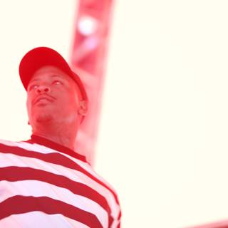 YG's Striped Shirt and Red Cap