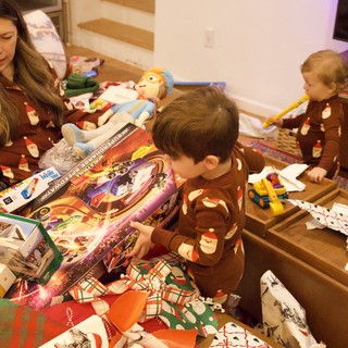Christmas Morning Gift Opening with Family
