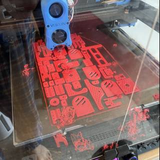 Red 3D Printed Object
