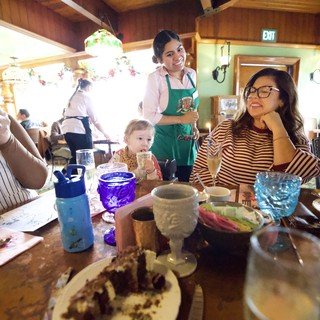 Family Celebration at Mexican Restaurant with Waitress