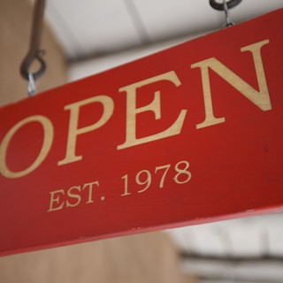 Vintage Red Open Sign Established 1978
