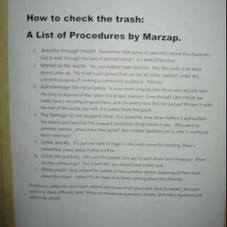 Marzap's Guide to Checking the Trash