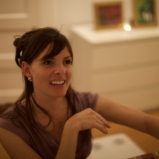 Candid Portrait of Penelope at Gallery Opening