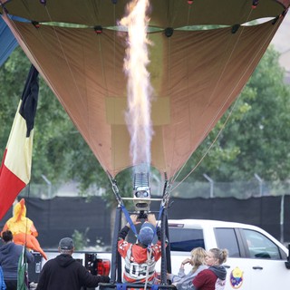 Fire and Flight: Hot Air Balloon Inflation at Festival