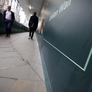 London Wall Tunnel Perspective with Pedestrians