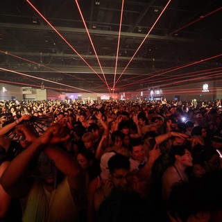 Red Laser Light Show Over Massive Wobbleland Crowd