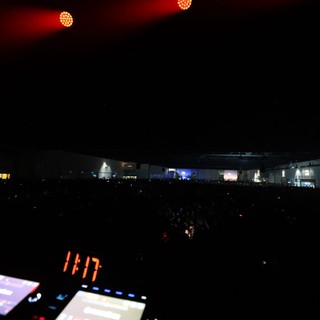 DJ Booth View Over Massive Wobbleland Festival Crowd