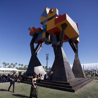 Majestic sculpture amidst the Coachella crowd