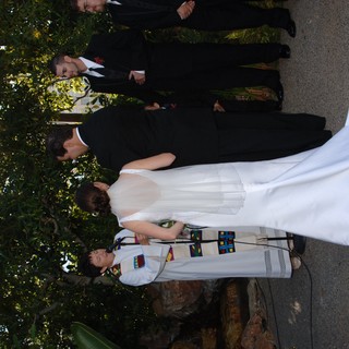Outdoor Wedding Ceremony Vows Exchanged at Garden Venue
