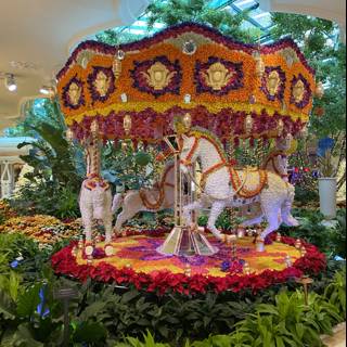 Enchanting Carousel Ride Through Floral Wonderland