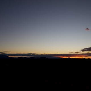 Desert Mountain Silhouette at Twilight