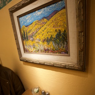 Autumn Aspen Landscape Painting in Rustic Frame