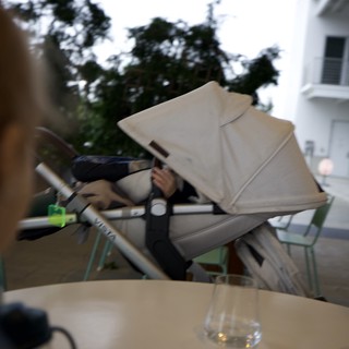 Outdoor Dining at Dusk in Urban Setting