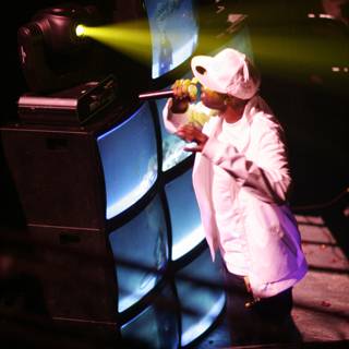 White Outfit, Bright Microphone