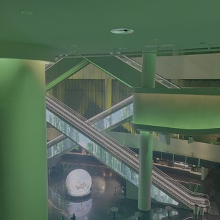 Modern Green-Tinted Shopping Mall Interior Architecture