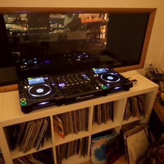 DJ Mixer on Shelf