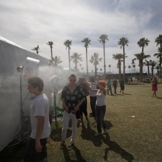 Michael Pitt Sprays the Crowd at Coachella