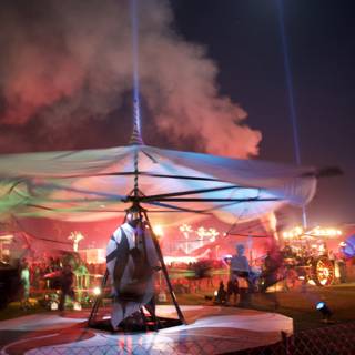 Illuminated Umbrella Shines at Coachella Night Concert