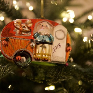 Festive 2018 Camper Trailer Christmas Ornament