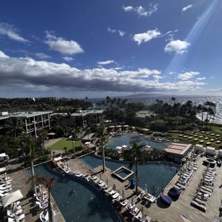 A Bird's Eye View of the Waterfront Pool and Beach