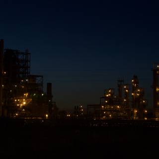 Illuminated Refinery Tower