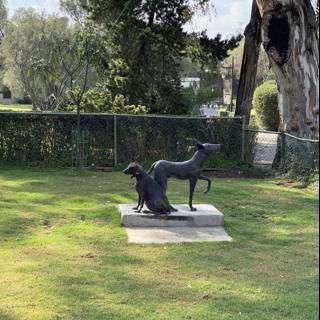 Statue of a Dog and a Horse in Xochimilco Park