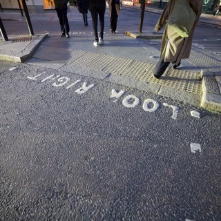 Look Right Pedestrian Warning on London Street