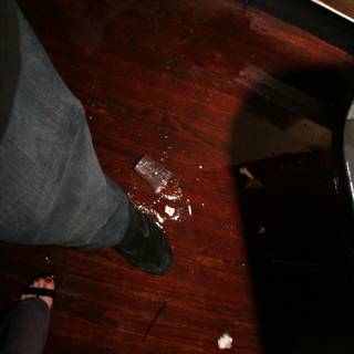 The Wooden Floor with a Toilet Seat