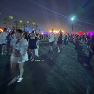 Vibrant Night Under the Palm Trees