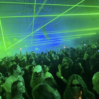 Laser Light Show Electrifies Packed Concert Crowd