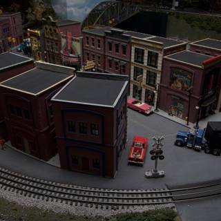Miniature City on a Train Track
