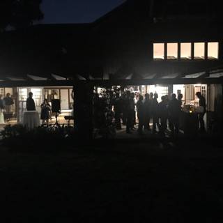 Nighttime gathering at a housing community