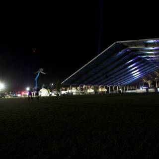 Illuminated Tent in Urban Setting