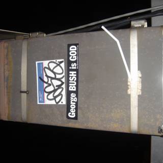 Shipping Sticker on a Metal Pole