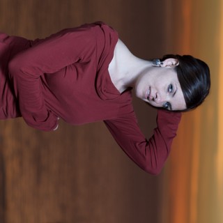 Woman in Red at Golden Hour Sunset
