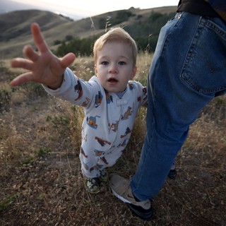 Toddler Reaches Out on Mount Diablo Hillside