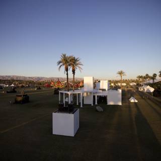 Palm Trees and White Tent at Coachella