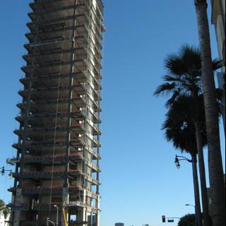 Scaffolding Towering Over Urban Condo Building